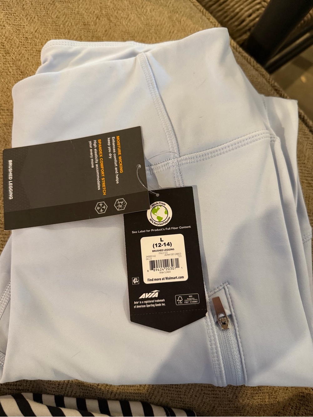 Avia Light Blue Brushed Leggings